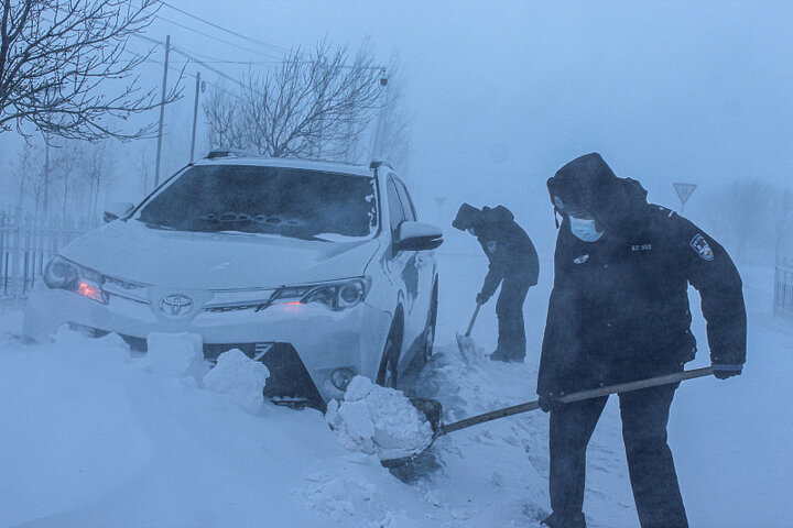 طوفان شن و برف در شمال غربی چین فیلم